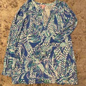 Blue, white and green, Lilly Pulitzer, tunic, size small
